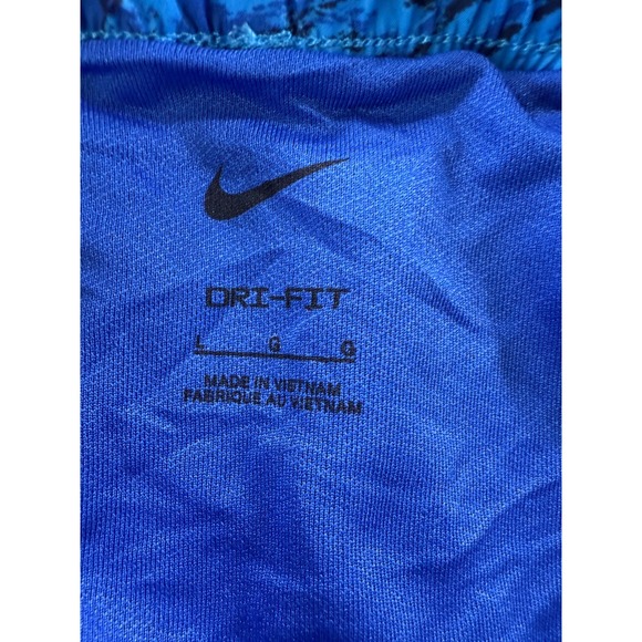 Nike Kids Dri Fit Training Athletic Shorts Blue Cheetah Youth Size Large NEW - Picture 2 of 10
